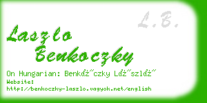 laszlo benkoczky business card